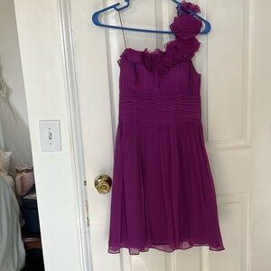 Purple one shoulder dress